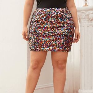 Colorful Sequin Bodycon Skirt BRAND NEW NEVER WORN